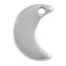 Edelstahl Charm Mond (10 x 7 mm) Altsilber (50 Stück)