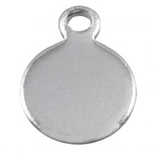 Edelstahl Charm (9 x 7 mm) Altsilber (50 Stück)