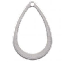 Edelstahl Charm (17 x 11 mm) Altsilber (50 Stück)