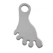 Edelstahl Charm Fuß (13 x 6 mm) Altsilber (50 Stück)