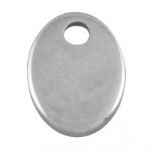 Edelstahl Charm (12 x 7 mm) Altsilber (100 Stück)