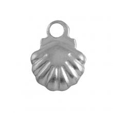 Edelstahl Charm Muschel (7.5 x 5.5 mm) Altsilber (50 Stück)