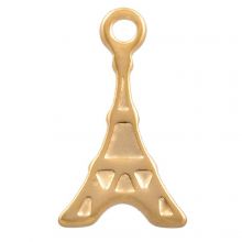 Edelstahl Charm Eiffelturm (12 x 7 mm) Gold (10 Stück)