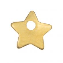 Edelstahl Charm Stern (5.5 x 8 mm) Gold (25 Stück)