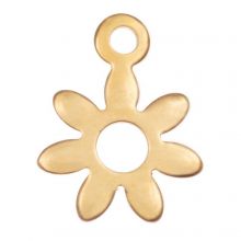 Edelstahl Charm Blume (10.5 x 8 mm) Gold (25 Stück)