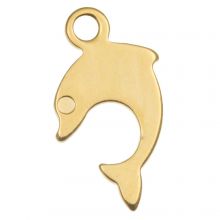 Edelstahl Charm Delphin (12.5 x 8 mm) Gold (25 Stück)