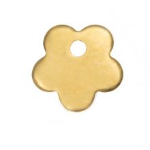 Edelstahl Charm Blume (7 x 7 mm) Gold (25 Stück)	