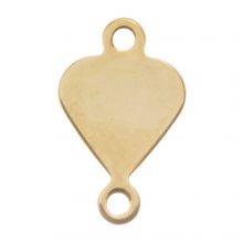 Edelstahl Charm Herz (12 x 7.5 mm) Gold (10 Stück)