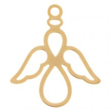 Edelstahl Charm Engel (18.5 x 8.5 mm) Gold (5 Stück)