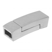 Edelstahl Magnetverschluss Matt (Innenmaß 5.5 x 3 mm) Altsilber (1 Stück)