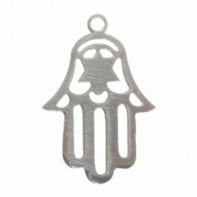 Edelstahl Charm Hamsa (19 x 13 mm) Altsilber (2 Stück)