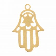 Edelstahl Charm Hamsa (19 x 13 mm) Gold (2 Stück)