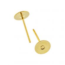 Edelstahl Ohrstecker mit Platte (6 mm x 0.6 mm) Gold (20 Stück)