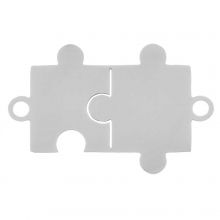 Edelstahl Schmuckverbinder Puzzle (21 x 13 mm) Altsilber (5 Stück)