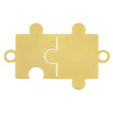 Edelstahl Schmuckverbinder Puzzle (21 x 13 mm) Gold (5 Stück)